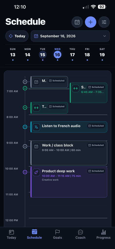 Auvoren daily schedule